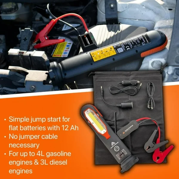 Yard Force Innovative Jump Starter Powerbank LX JS12 Set, 12,000 mAh, Portable Emergency Starter - Image 6